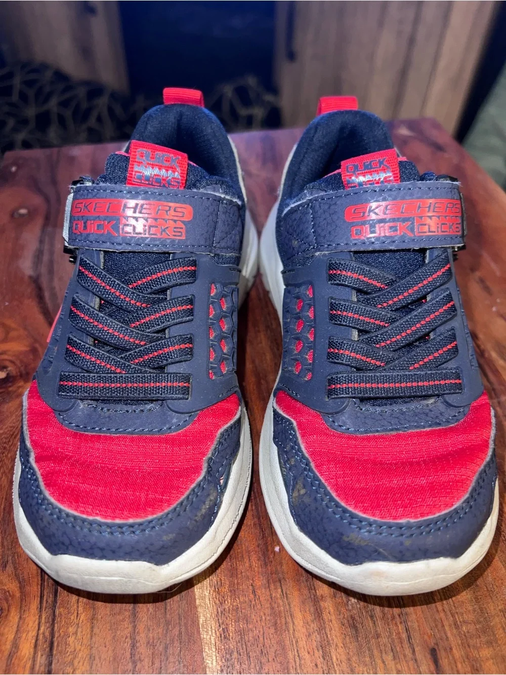 Skechers Quick Clicks Boys Sneakers Red Navy Size 11 Kids 402361L